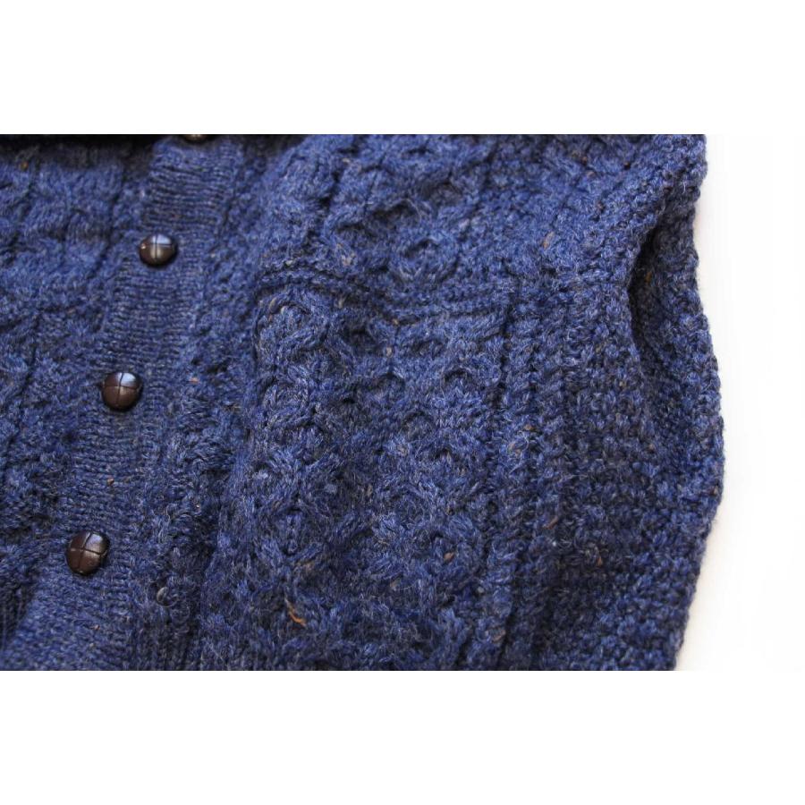 アイルランド製 Country Club ケーブル編み ネップ入り ウールニット  