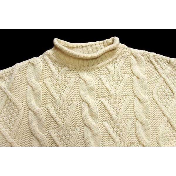 McNEAL ロールネック ケーブル編み ウールニット セーター ナチュラル  