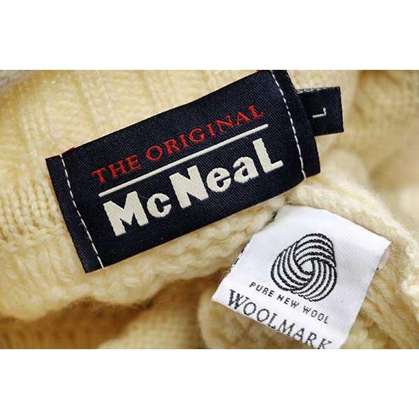 McNEAL ロールネック ケーブル編み ウールニット セーター ナチュラル