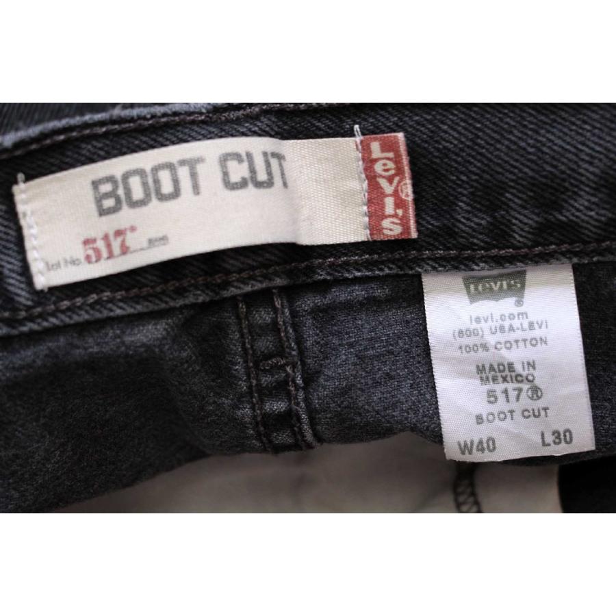 00s メキシコ製 Levi'sリーバイス 517 ブラック デニムパンツ w40 L30★SDP2507 オールド ブーツカット フレア ジーンズ ビッグサイズ｜sixpacjoe｜06