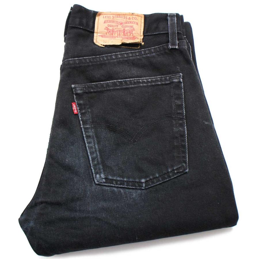 Levi's（リーバイス） 90s ポーランド製 521 ダメージ ブラック デニム