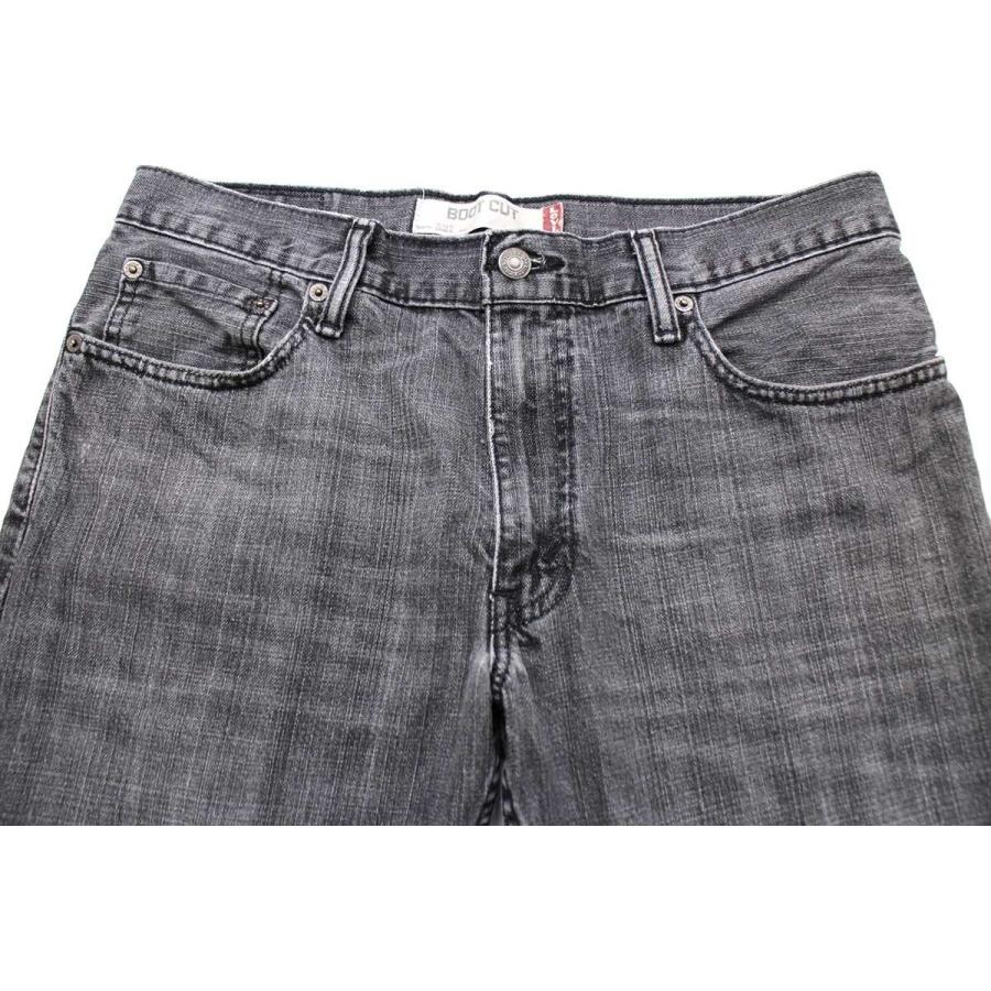 メキシコ製 Levi'sリーバイス 527 ブーツカット 先染め ブラック デニムパンツ フェード w33 L30★SDP2581 ジーンズ フレア ヒゲ 加工｜sixpacjoe｜04