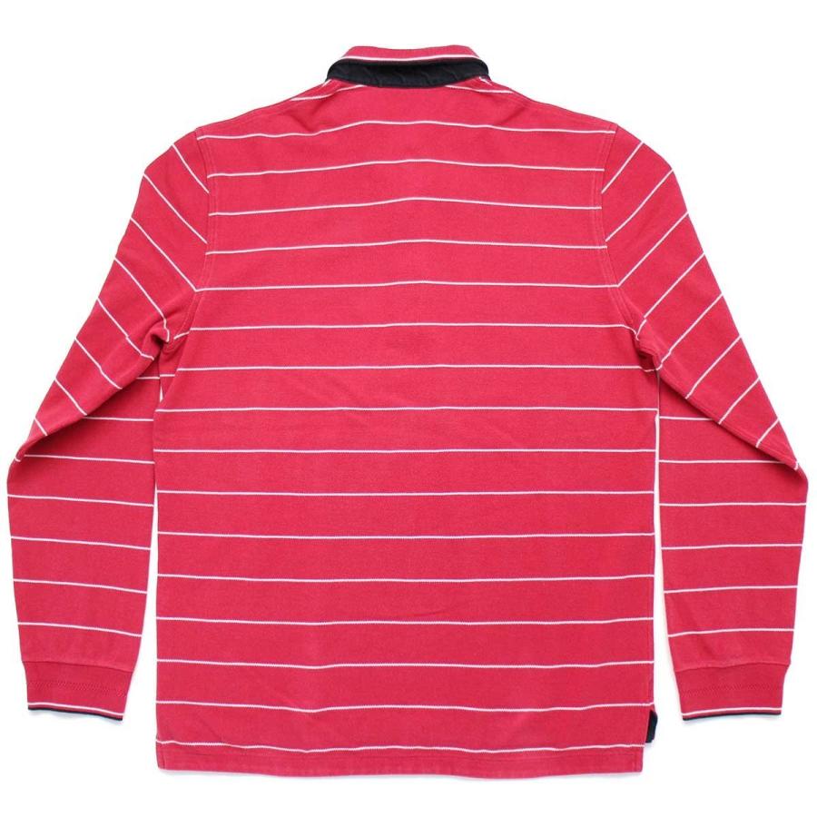 00s LACOSTEラコステ ボーダー コットン 鹿の子 長袖ポロシャツ 薄赤 M★オールド フレンチ ユーロ ヨーロッパ LACOSTE（ラコステ） 00s LACOSTEラコステ ボーダー コットン 鹿の子