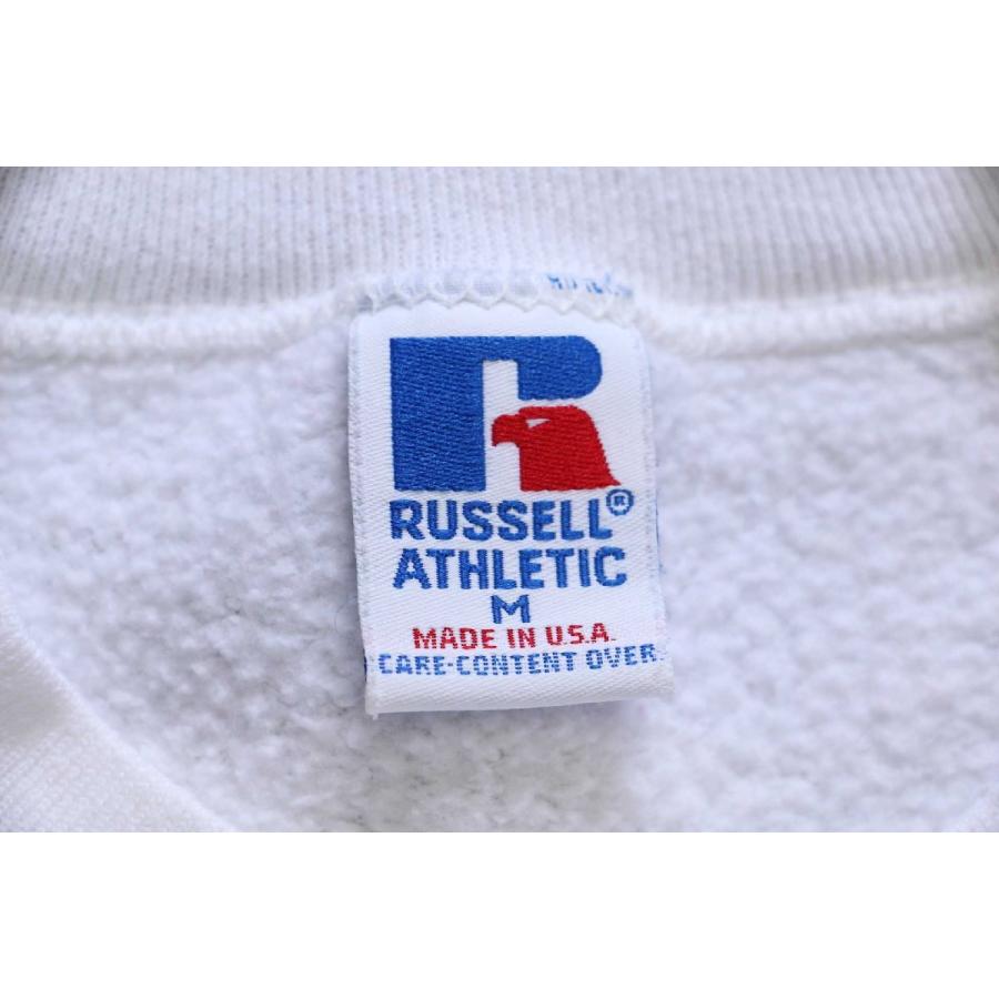 90s USA製 RUSSELLラッセル 無地 前V スウェット 白 M☆オールド 90s USA製 RUSSELLラッセル 無地 前V スウェット 白 M☆オールド