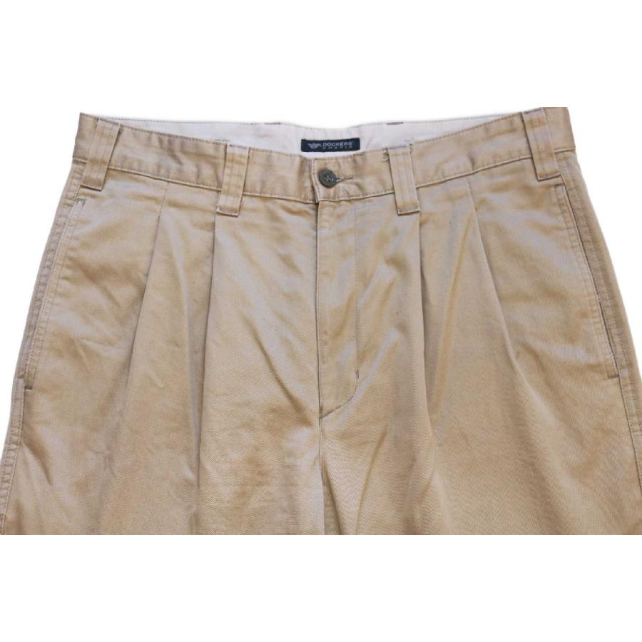 Levi's DOCKERSドッカーズ ツータック コットン チノパン カーキ Levi's DOCKERSドッカーズ ツータック コットン チノパン カーキ