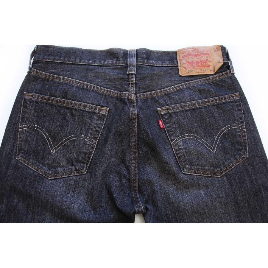 メキシコ製 Levi'sリーバイス 501 先染め ブラック デニムパンツ w34 L34★SDP2479 オールド ジーンズ ストレート リペア｜sixpacjoe｜05