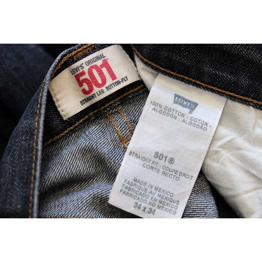 メキシコ製 Levi'sリーバイス 501 先染め ブラック デニムパンツ w34 L34★SDP2479 オールド ジーンズ ストレート リペア｜sixpacjoe｜07