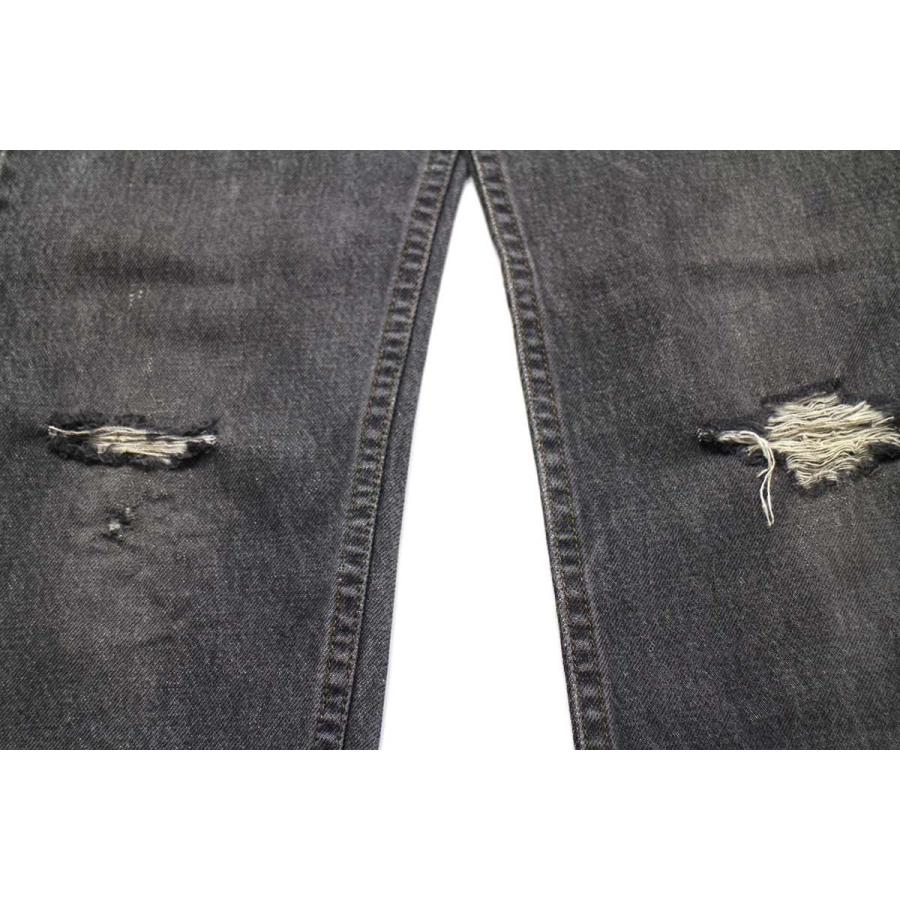 Levi's（リーバイス） 80s USA製 505 ダメージ 先染め ブラック デニム