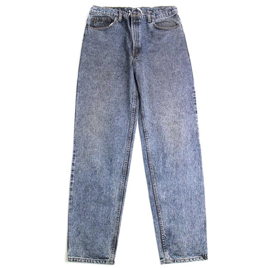 90s USA製 Levi'sリーバイス 550 ケミカルウォッシュ カラーデニムパンツ カスタム 紺 w38 L34★SDP2551 アシッド ビンテージ ジーンズ｜sixpacjoe｜02