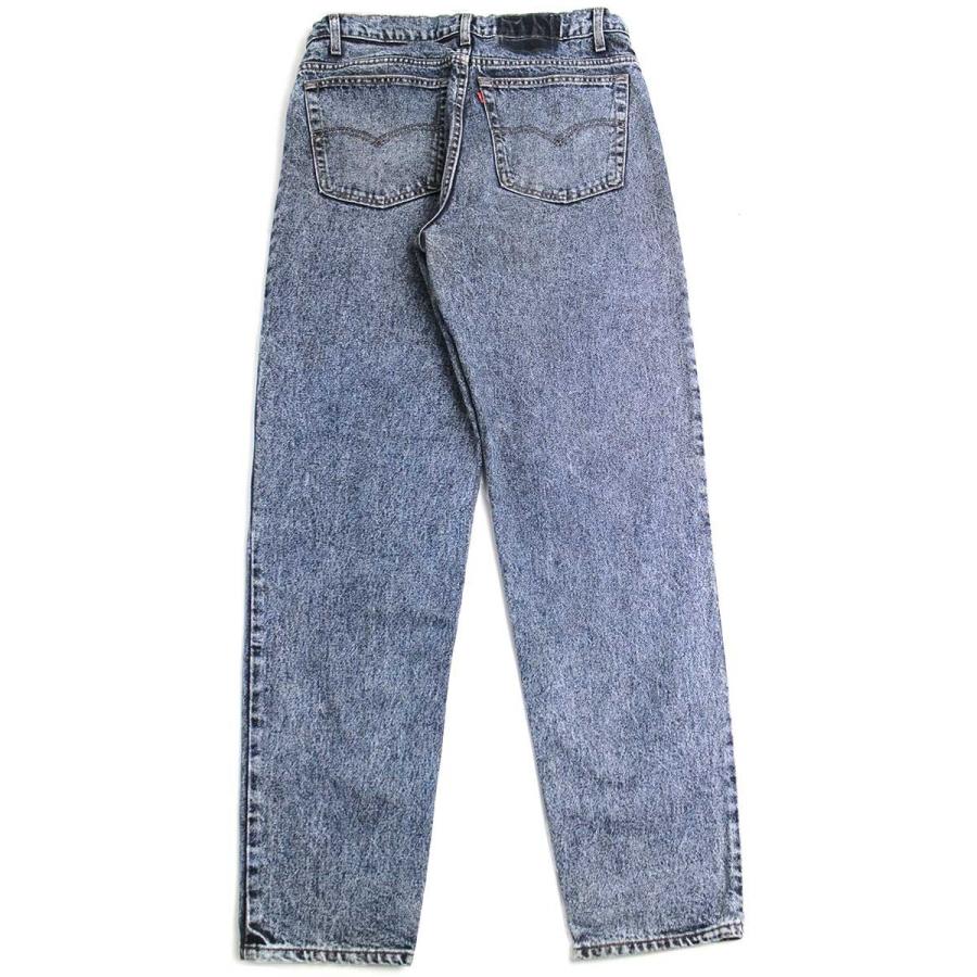 90s USA製 Levi'sリーバイス 550 ケミカルウォッシュ カラーデニムパンツ カスタム 紺 w38 L34★SDP2551 アシッド ビンテージ ジーンズ｜sixpacjoe｜03