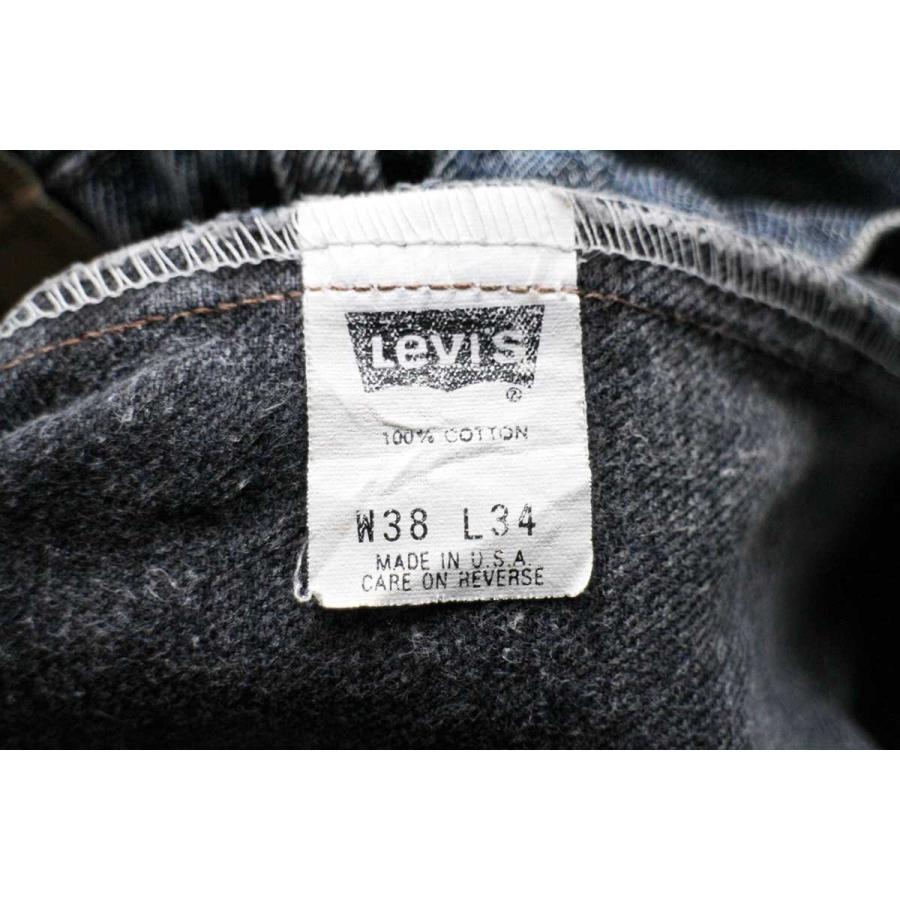 90s USA製 Levi'sリーバイス 550 ケミカルウォッシュ カラーデニムパンツ カスタム 紺 w38 L34★SDP2551 アシッド ビンテージ ジーンズ｜sixpacjoe｜06