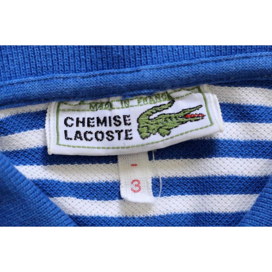 70's フランス製 CHEMISE LACOSTE ボーダー ポロシャツ 70s フランス製 CHEMISE LACOSTE ラコステ ボーダー コットン 鹿の子
