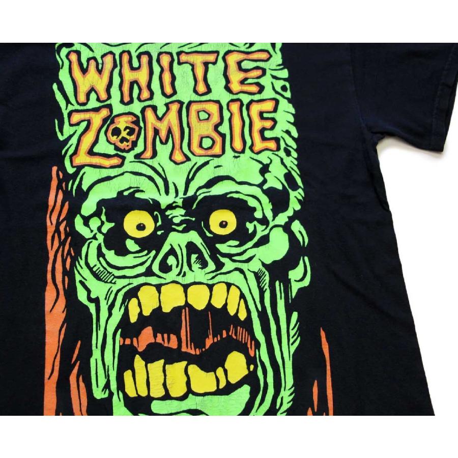 WHITE ZOMBIE ホワイトゾンビ 蛍光ひび割れプリント コットン バンドT