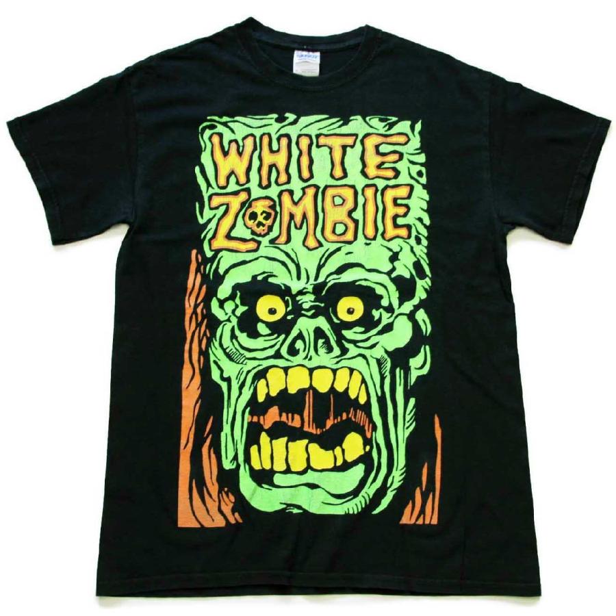 WHITE ZOMBIE ホワイトゾンビ 蛍光ひび割れプリント コットン バンドT