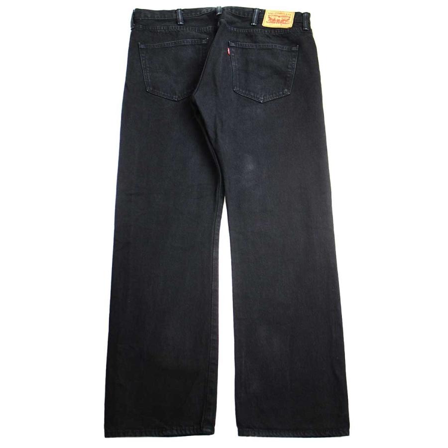 Levi'sリーバイス 501 後染め ブラック デニムパンツ w38 L32★SDP3042 ジーンズ ストレート レザーパッチ オーバーサイズ ビッグサイズ Levi's（リーバイス） 501 後染め ブラック デニムパンツ w38 L32