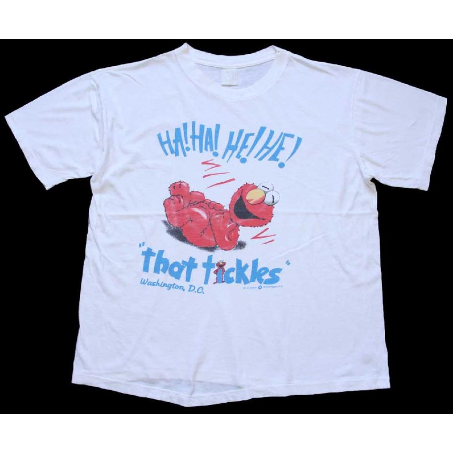 90s HA!HA!HE!HE! that tickles エルモ コットンTシャツ 白☆オールド 