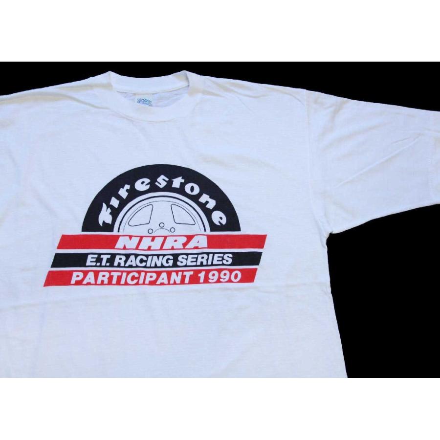 90s Firestone NHRA E.T.RACING SERIES PARTICIPANT 1990 コットンT 
