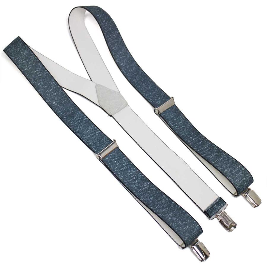 Unknown クラシック レザー×キャンバス ブレイシーズ サスペンダー