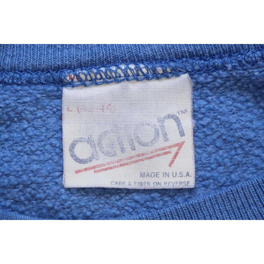 90s USA製 action 無地 半袖スウェット 薄青 L☆オールド ビンテージ