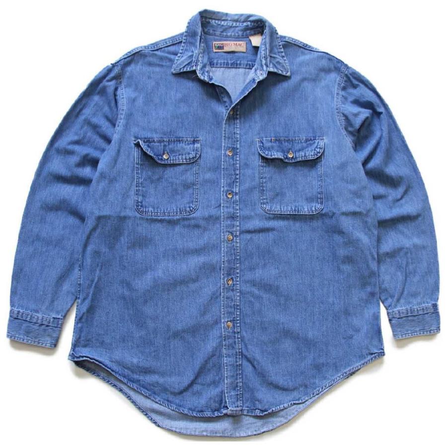 BIG MAC 90s USA製 BIGMACビッグマック デニムシャツ XL☆オールド  