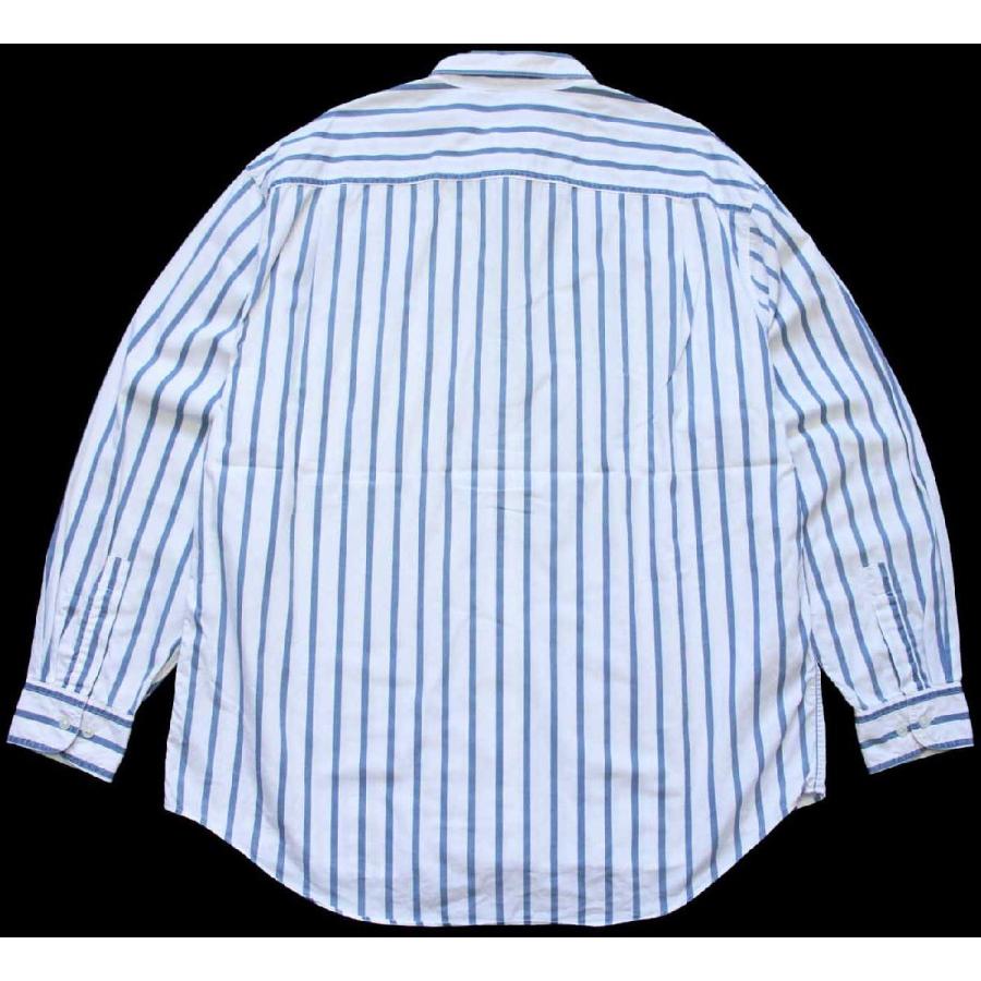 GAP（ギャップ） 90s GAPギャップ ストライプ コットンシャツ 白×薄紺