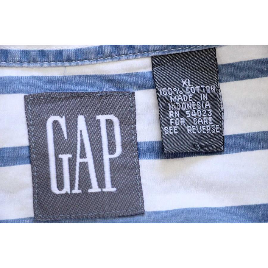 GAP（ギャップ） 90s GAPギャップ ストライプ コットンシャツ 白×薄紺