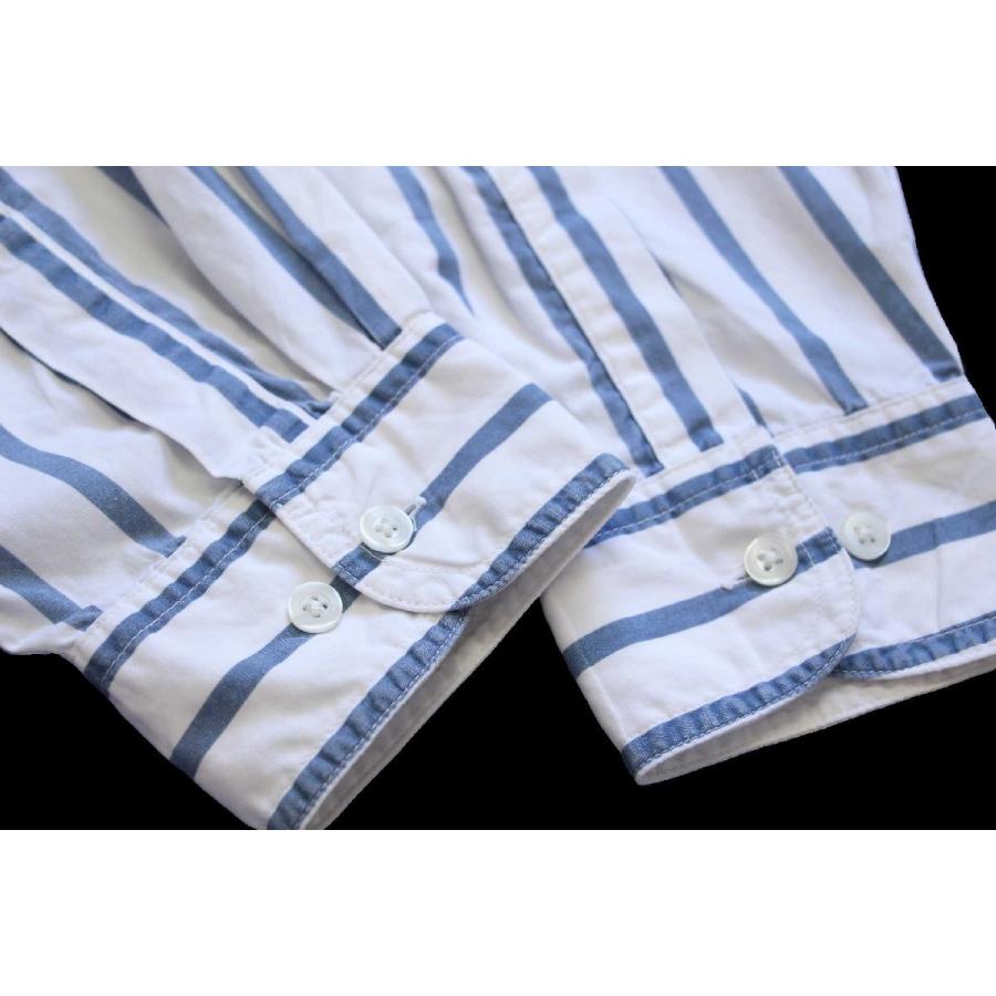 GAP（ギャップ） 90s GAPギャップ ストライプ コットンシャツ 白×薄紺
