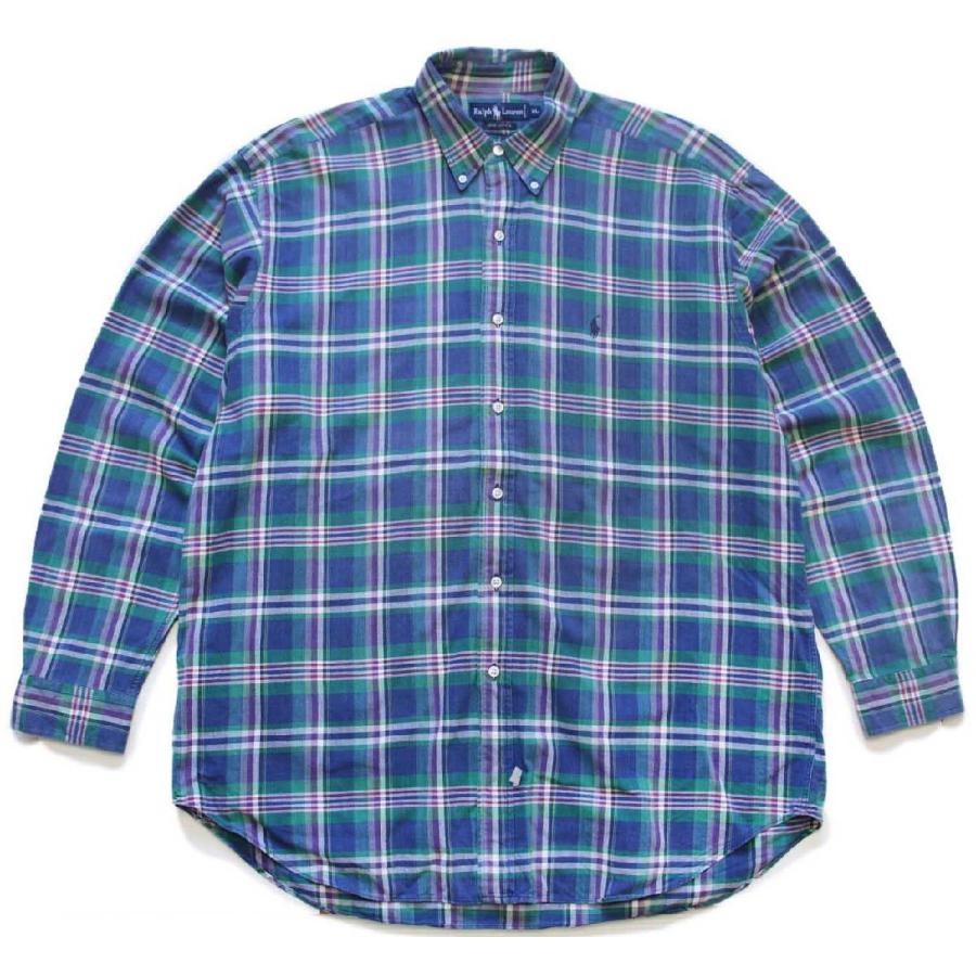 POLO RALPH LAUREN 90s ラルフローレン マドラスチェック ボタン