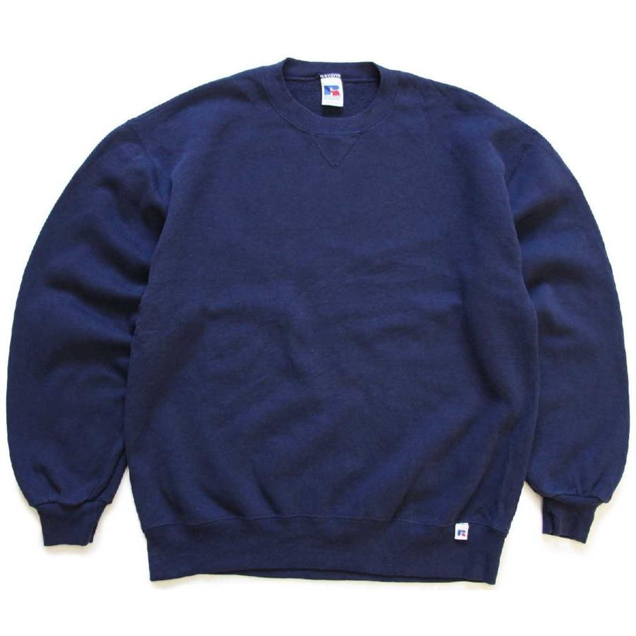 Russell Athletic 90s USA製 RUSSELLラッセル 無地 前V スウェット 紺