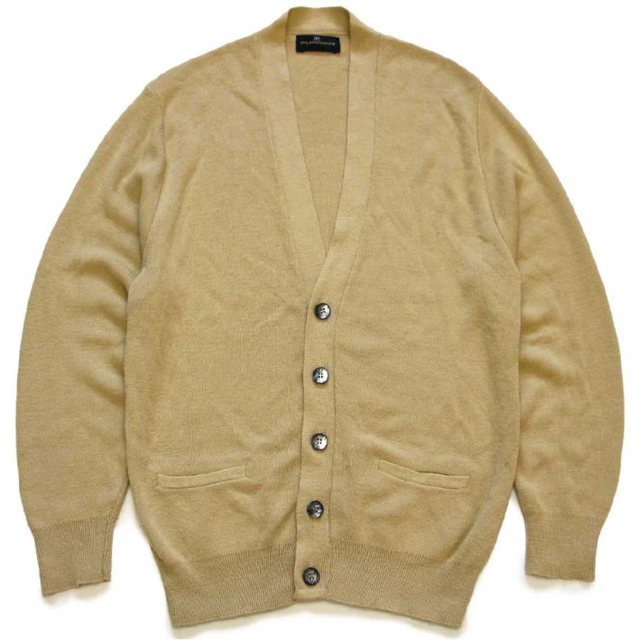 ビンテージ ウールカーディガン マスタード 70s PURITAN 無地 ウール混