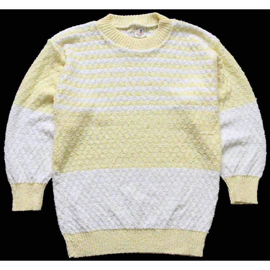 80s USA製 Centennial Knits Ltd ランダムボーダー 編み柄