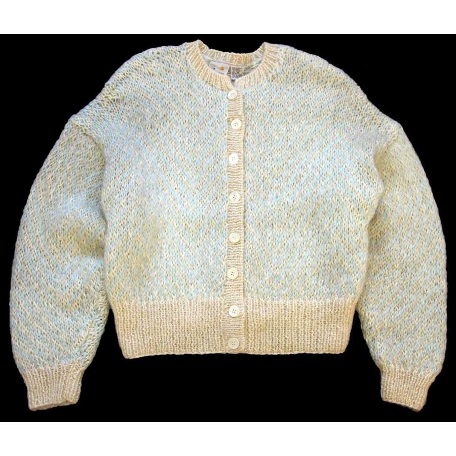 80s Liz Claiborne ジグザグ柄 ショート丈 アクリル×ウールニット 