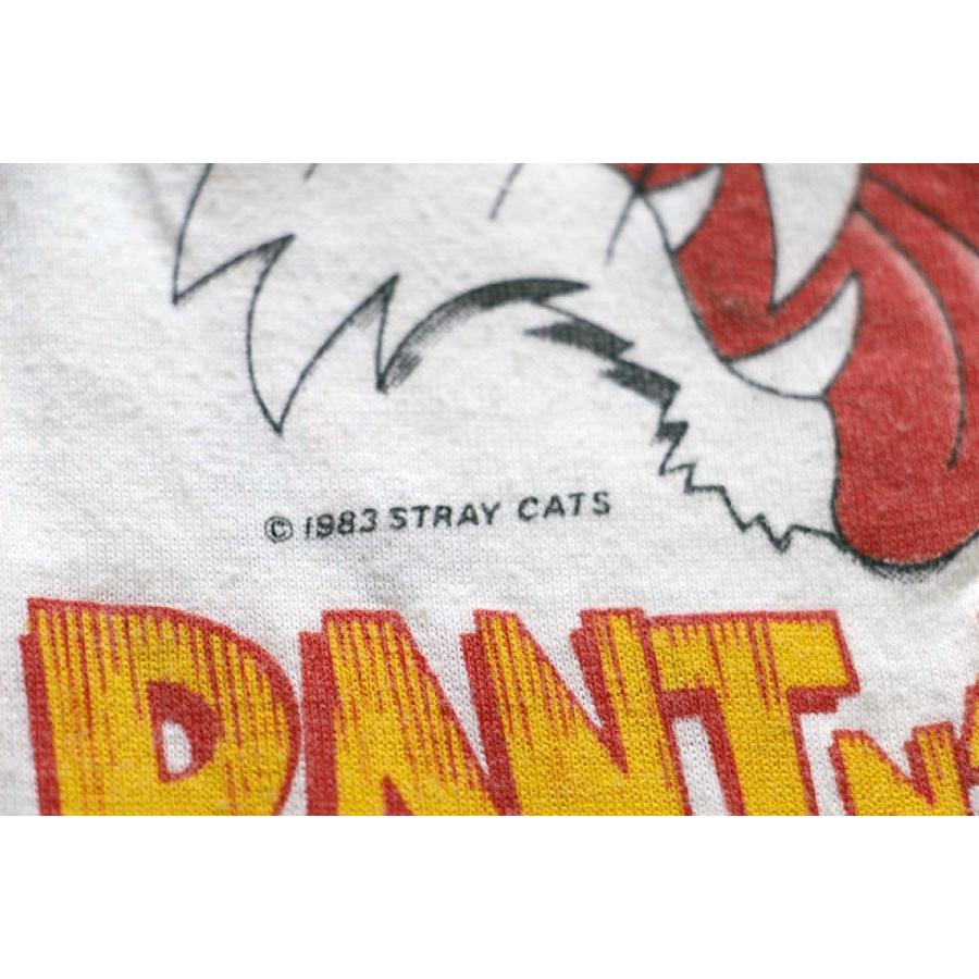 80s USA製 STRAY CATS ストレイキャッツ 両面プリント 七分袖 80s USA製 STRAY CATS ストレイキャッツ 両面プリント 七分袖