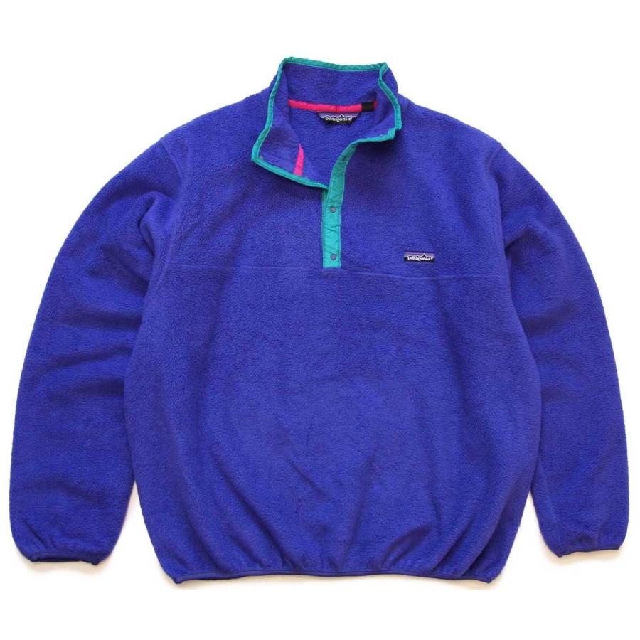 patagonia 80s patagoniaパタゴニア フリース スナップT 青紫 XL 