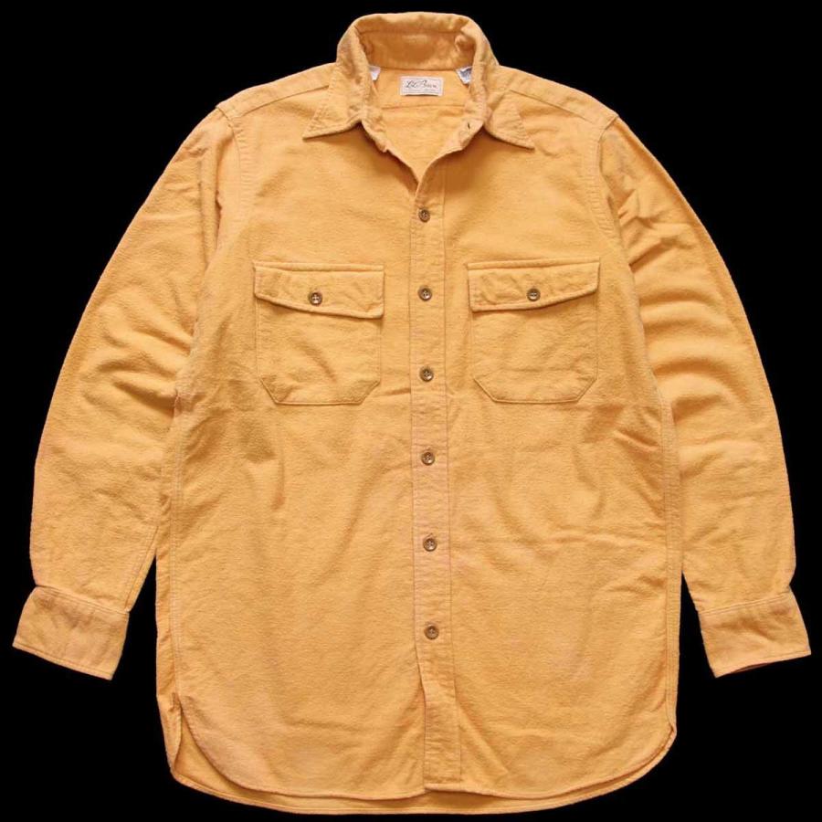 L.L.Bean 70s 筆記体タグ 無地 コットン シャモアクロスシャツ L.L.Bean 70s 筆記体タグ 無地 コットン シャモアクロスシャツ