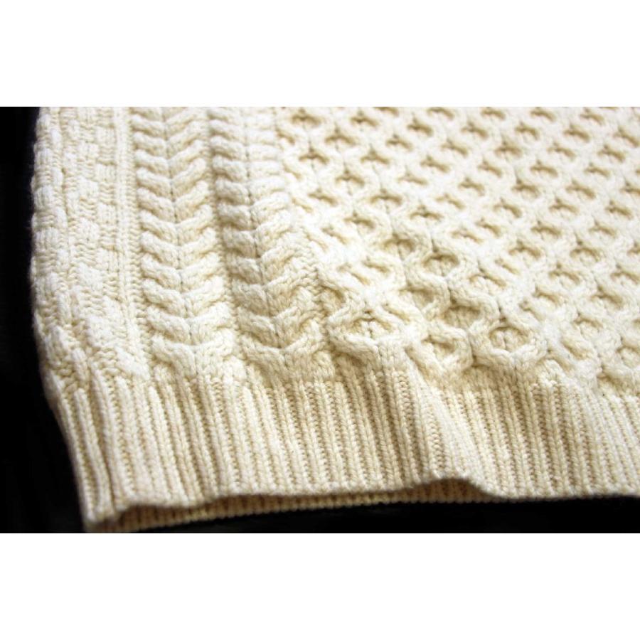 アイルランド製 aran crafts ケーブル編み メリノウールニット 