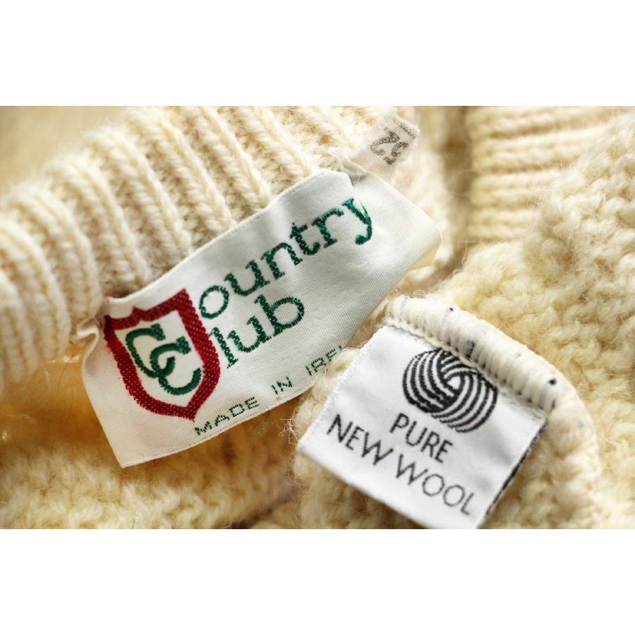 アイルランド製 Country Club ケーブル編み ウールニット セーター