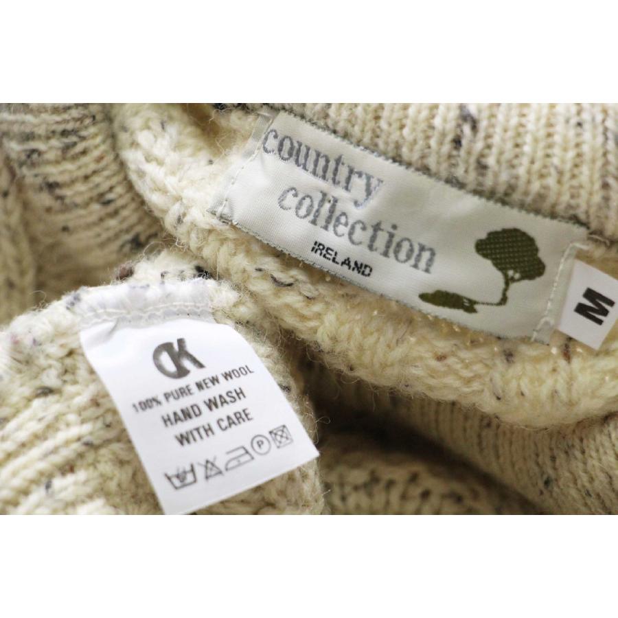 アイルランド製 country collection ケーブル編み ネップ入り