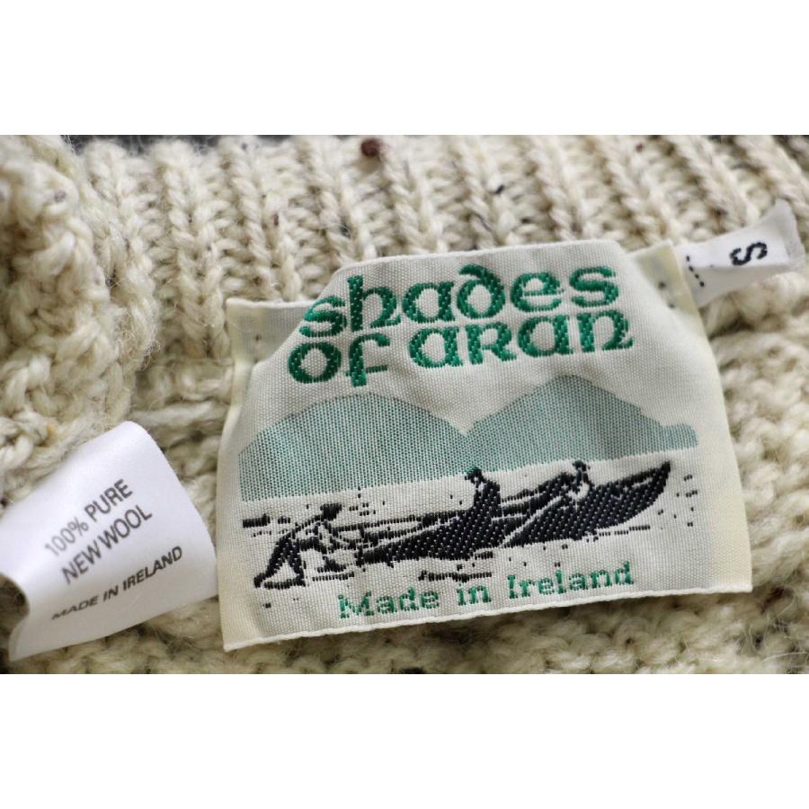 アイルランド製 shades of aran ケーブル編み ネップ入り ウールニット