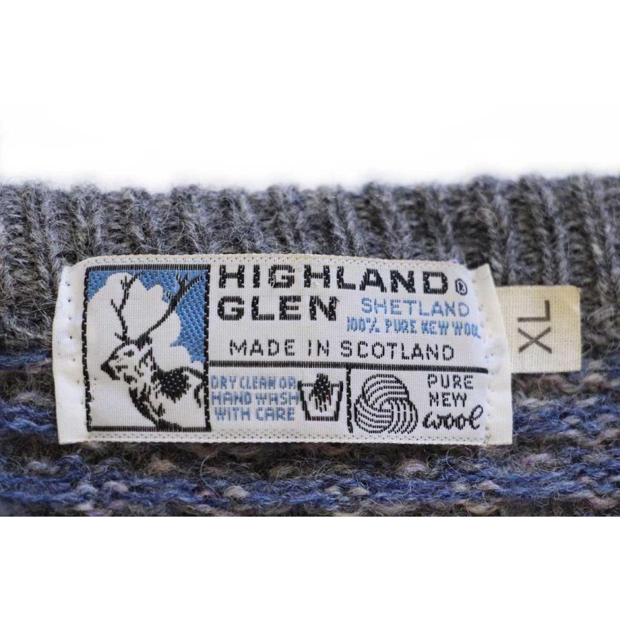 スコットランド製 HIGHLAND GLEN ワッフル シェットランド ウール 