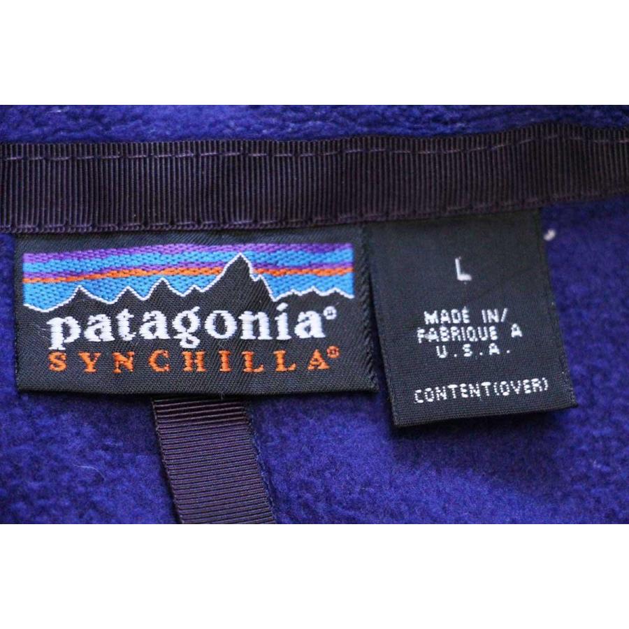 90s USA製 patagoniaパタゴニア シンチラ フリースジャケット 青紫 L  