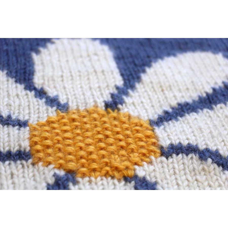 PEYOTE フラワー 花柄 ロールネック ウール ハンドニット セーター