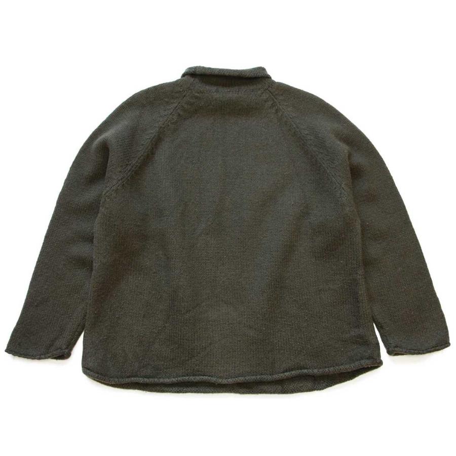 J.CREW 90s 無地 ロールネック ウールニット セーター 緑 XL