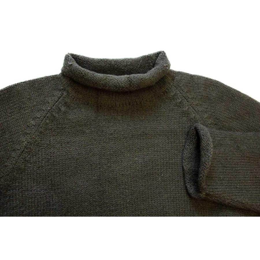 J.CREW 90s 無地 ロールネック ウールニット セーター 緑 XL