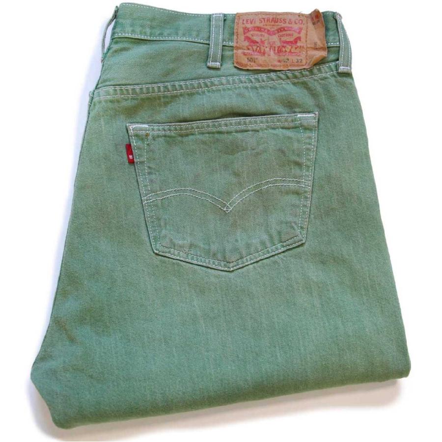 Levi's（リーバイス） 501 ペンキ飛び 先染め カラーデニムパンツ 緑