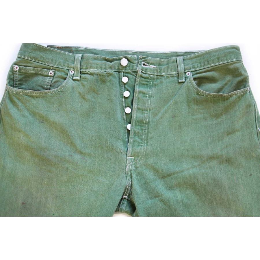 Levi's（リーバイス） 501 ペンキ飛び 先染め カラーデニムパンツ 緑