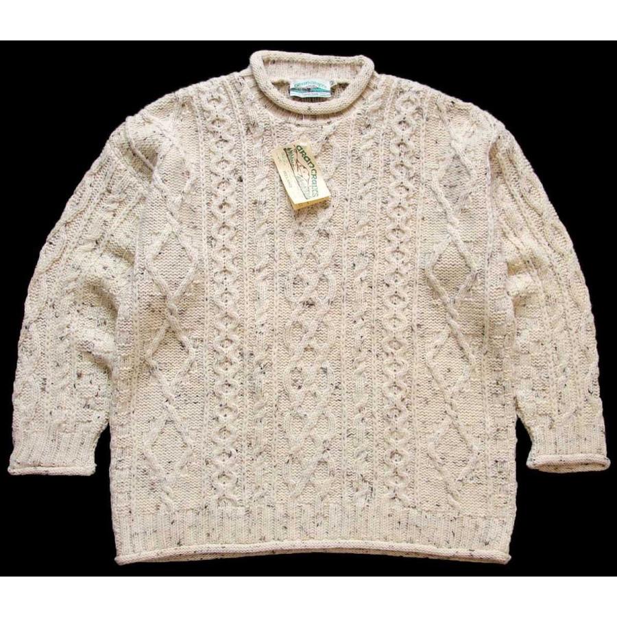 デッドストック☆アイルランド製 aran crafts ロールネック ケーブル 
