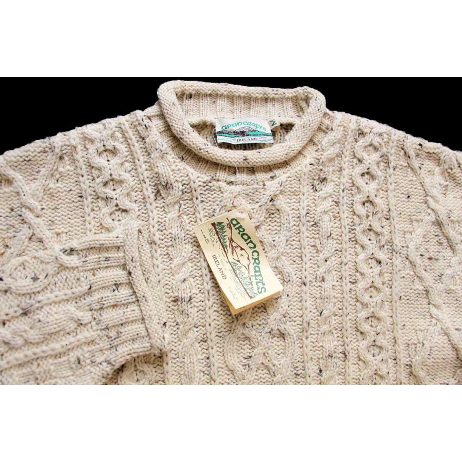デッドストック☆アイルランド製 aran crafts ロールネック ケーブル 