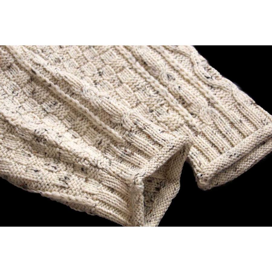 デッドストック☆アイルランド製 aran crafts ロールネック ケーブル 
