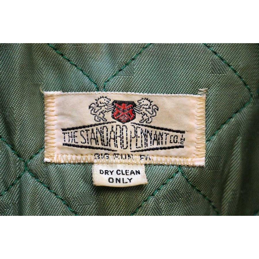 60s THE STANDARD PENNANT レタードパッチ&チェーン刺繍 ツートン 